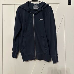Palace Skate Men's Navy Hoodie Jacket - Palace Logo on Hood